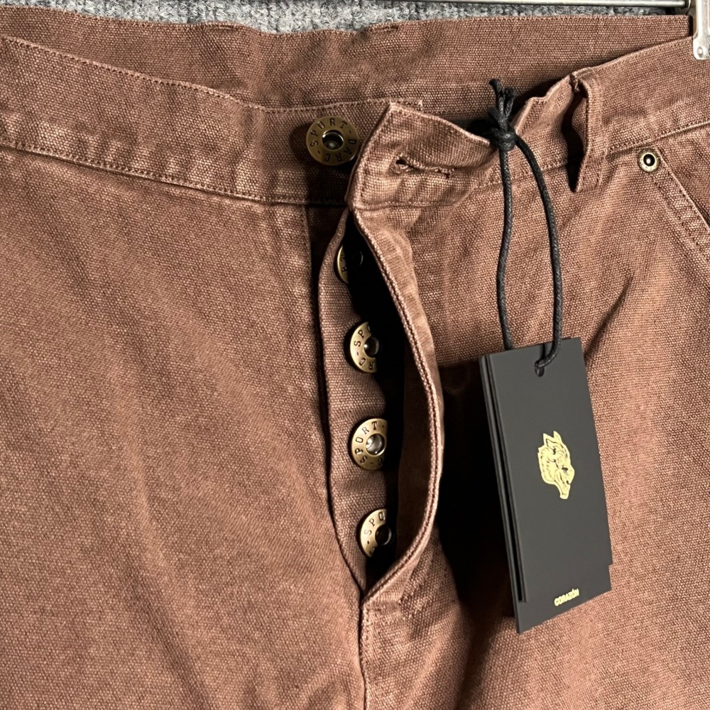 Darc Sport Chopper Hoffa Flare Pants Redwood Brown Mens 32 Double Knee NEW - Picture 10 of 12